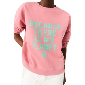 Ecoalf Pink Sweatshirt with No Planet B Text 50/50 Organic & Recycled Cotton